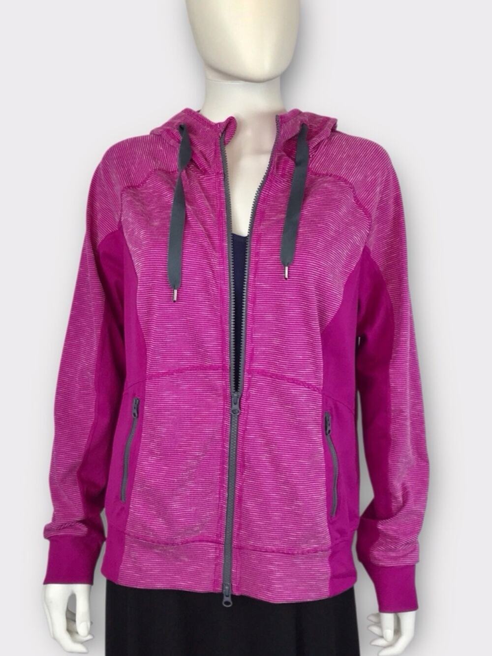 Zella Fuchsia Pink Jacket Zip-Up Hooded Active Performance Athleisure Outdoor